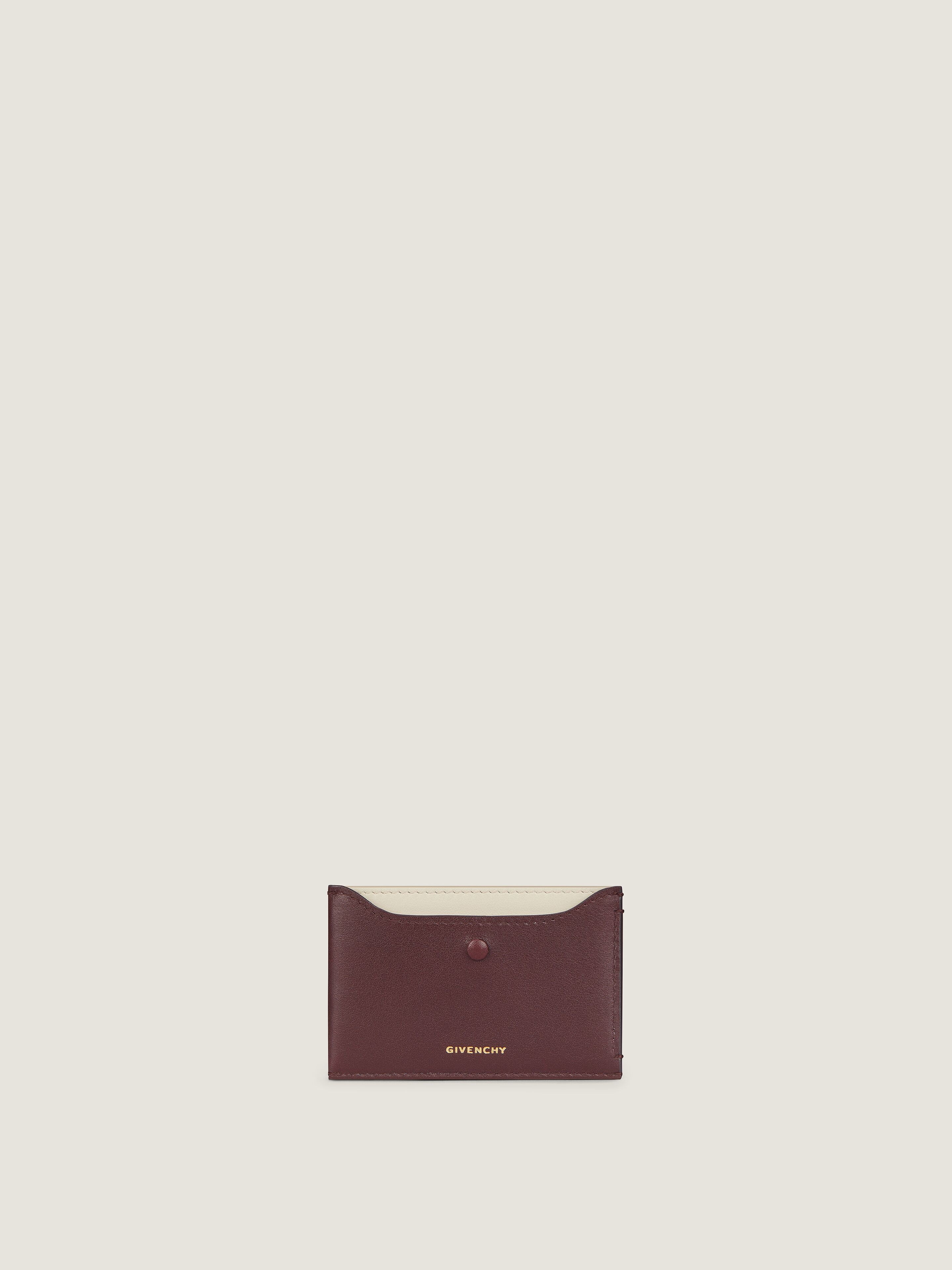 Day card holder in shiny leather